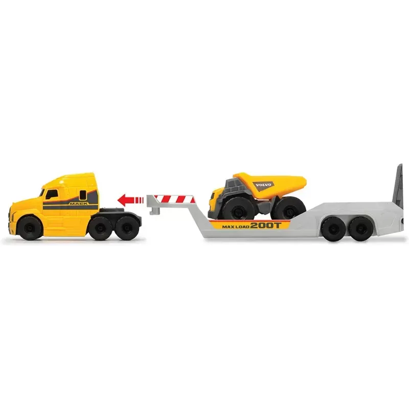 Jucarii, Copii si Bebe - Jucarii si jocuri - Vehicule si jucarii cu telecomanda - Utilaje constructie de jucarie - Trailer volvo mack cu basculanta si tractor - Infinity.ro