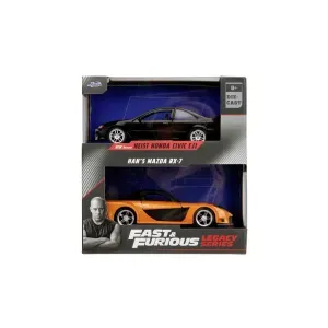Jada Fast & Furious Legacy Series Set 2 Masinute Metalice Honda Civic Si Mazda Rx-7 Scara 1:32