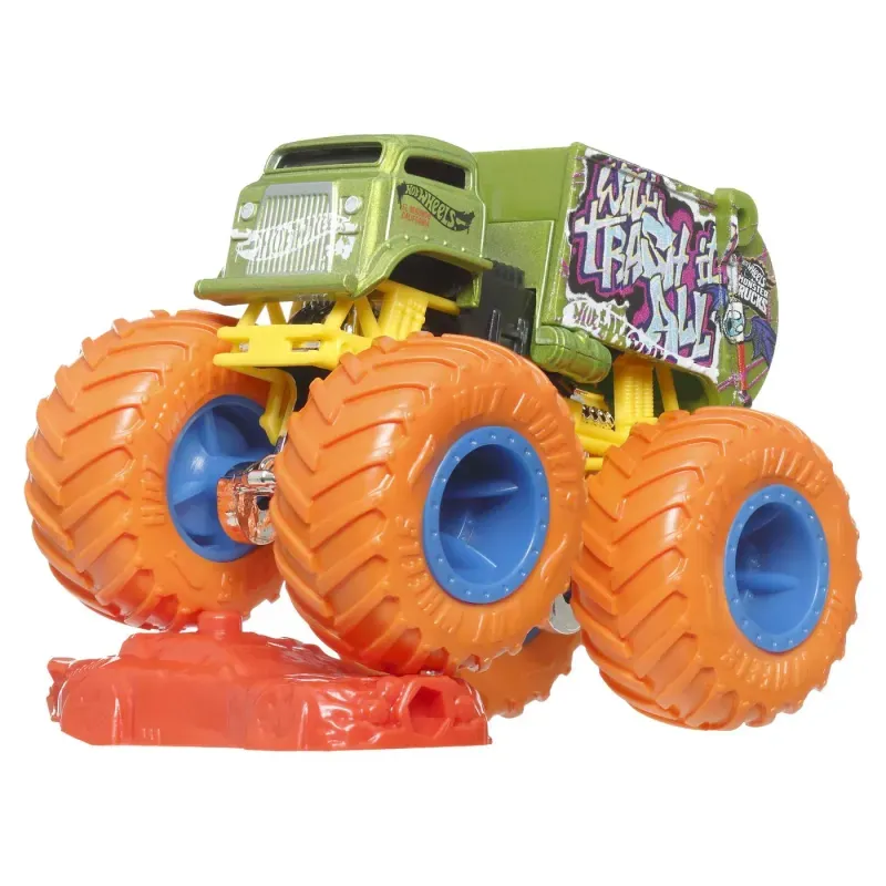 Jucarii, Copii si Bebe - Jucarii si jocuri - Vehicule si jucarii cu telecomanda - Masinute - Hot wheels monster truck masinuta will trash it all scara 1:64 - Infinity.ro