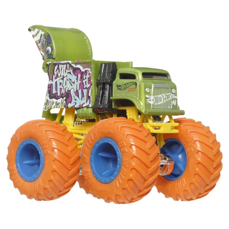 Jucarii, Copii si Bebe - Jucarii si jocuri - Vehicule si jucarii cu telecomanda - Masinute - Hot wheels monster truck masinuta will trash it all scara 1:64 - Infinity.ro