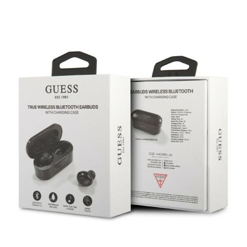 TV, Audio-Video si Foto - Portabile audio - Casti audio - Casti In-ear, Albastrutooth 5.0, TWS, IPX4 - Guess (GUTWST31EK) - Negru - Infinity.ro