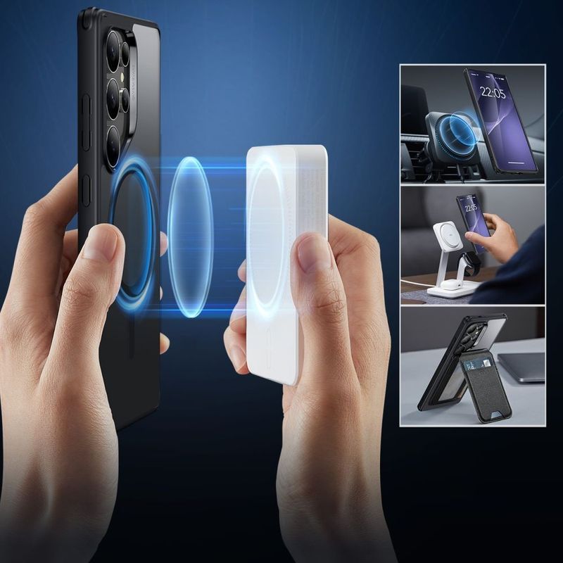 Laptop, Telefoane si Tablete - Telefoane mobile si accesorii - Accesorii Telefoane - Huse telefoane - Husa pentru Samsung Galaxy S25 Ultra - ESR Classic Hybrid HaloLock - Transparent Negru - Infinity.ro