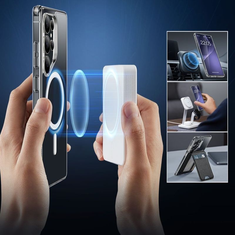 Laptop, Telefoane si Tablete - Telefoane mobile si accesorii - Accesorii Telefoane - Huse telefoane - Husa pentru Samsung Galaxy S25 Ultra - ESR Classic Hybrid HaloLock - Transparent - Infinity.ro