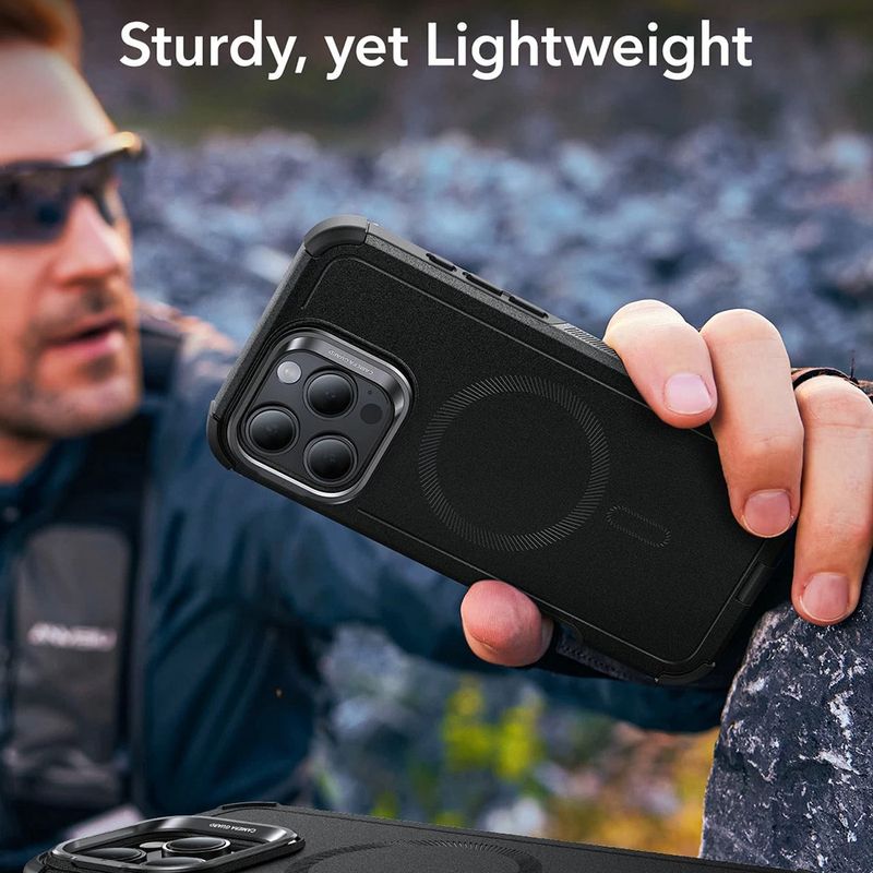 Laptop, Telefoane si Tablete - Telefoane mobile si accesorii - Accesorii Telefoane - Huse telefoane - Husa pentru iPhone 16 Pro Max - ESR Cyber Armor Kickstand - Verde - Infinity.ro