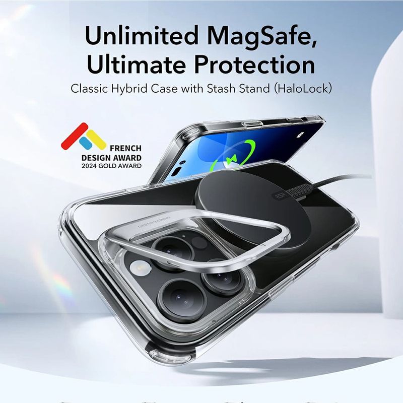 Laptop, Telefoane si Tablete - Telefoane mobile si accesorii - Accesorii Telefoane - Huse telefoane - Husa pentru iPhone 16 Pro Max - ESR Classic Hybrid HaloLock Kickstand -  Negru - Infinity.ro