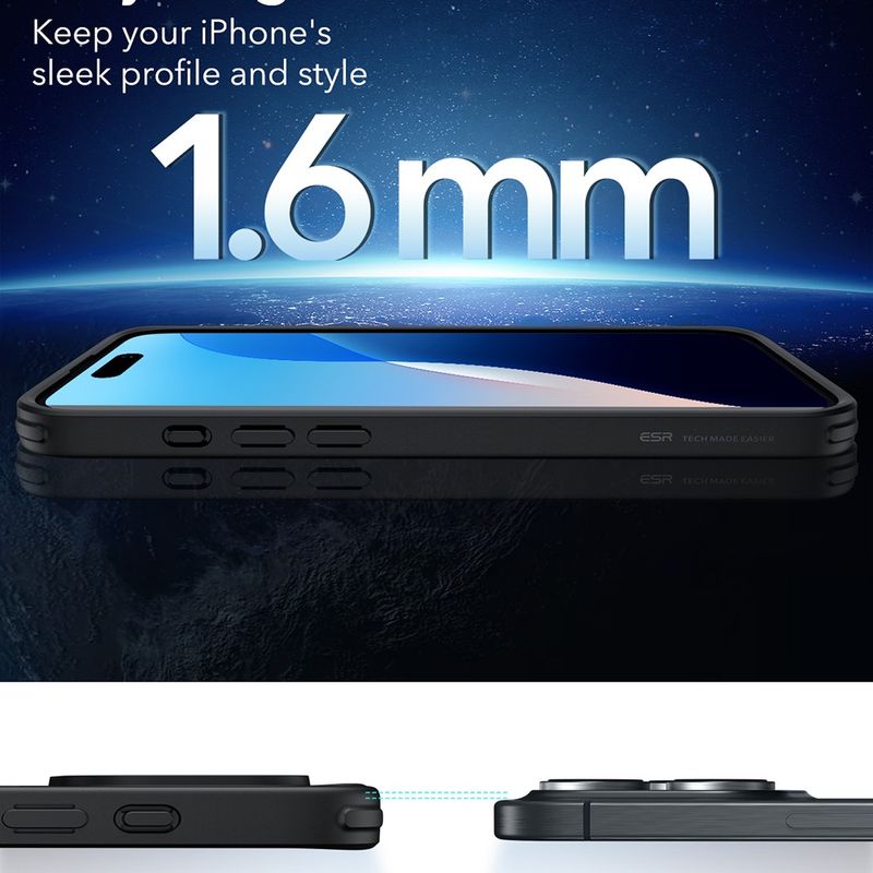 Laptop, Telefoane si Tablete - Telefoane mobile si accesorii - Accesorii Telefoane - Huse telefoane - Husa pentru iPhone 16 Pro Max - ESR Classic Hybrid HaloLock - Transparent Negru - Infinity.ro