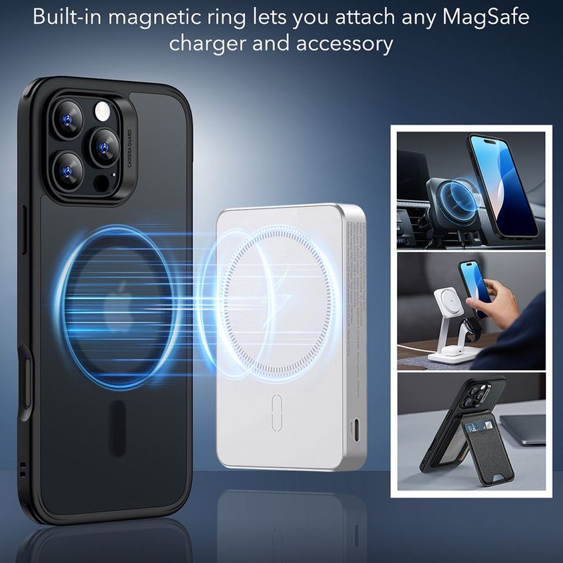 Laptop, Telefoane si Tablete - Telefoane mobile si accesorii - Accesorii Telefoane - Huse telefoane - Husa pentru iPhone 16 Pro Max - ESR Classic Hybrid HaloLock -  Negru - Infinity.ro