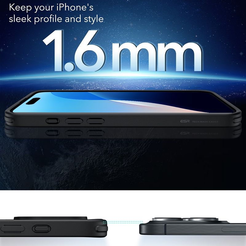 Laptop, Telefoane si Tablete - Telefoane mobile si accesorii - Accesorii Telefoane - Huse telefoane - Husa pentru iPhone 16 Pro Max - ESR Classic Hybrid HaloLock -  Negru - Infinity.ro