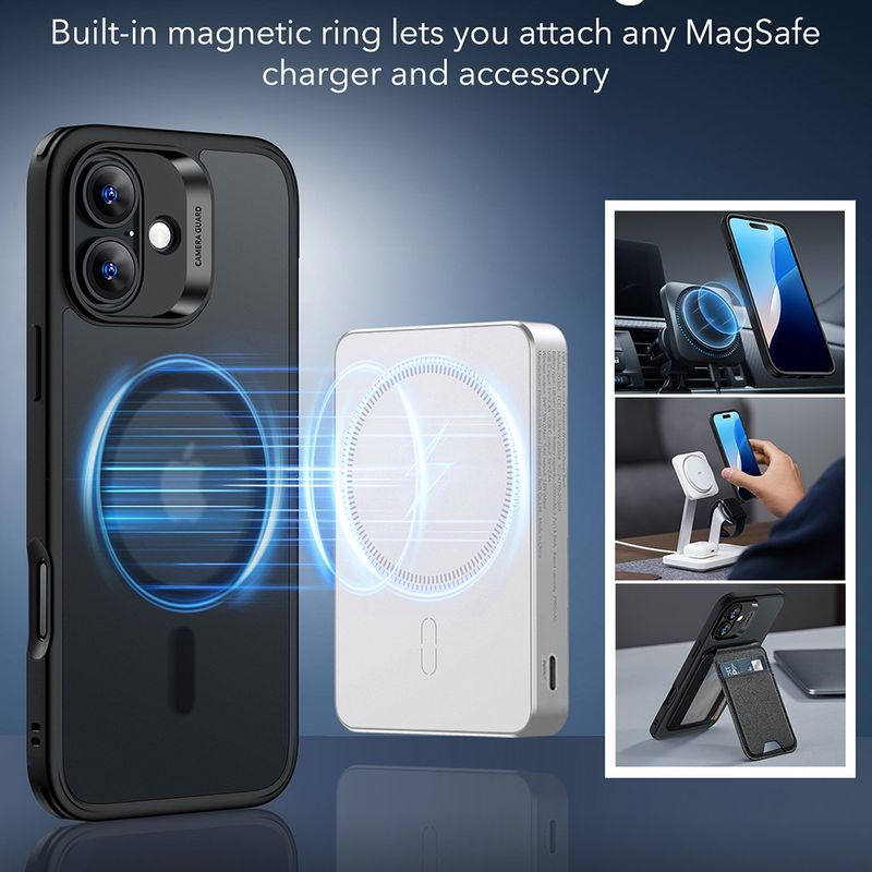 Laptop, Telefoane si Tablete - Telefoane mobile si accesorii - Accesorii Telefoane - Huse telefoane - Husa pentru iPhone 16 - ESR Classic Hybrid HaloLock -  Negru - Infinity.ro