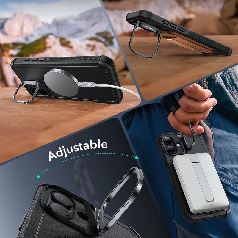 Laptop, Telefoane si Tablete - Telefoane mobile si accesorii - Accesorii Telefoane - Huse telefoane - Husa pentru iPhone 16 - ESR Cyber Armor Kickstand - Albastru - Infinity.ro