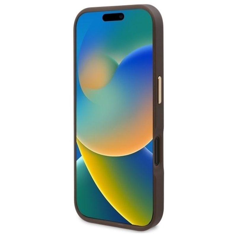 Laptop, Telefoane si Tablete - Telefoane mobile si accesorii - Accesorii Telefoane - Huse telefoane - Husa pentru iPhone 16 Plus - Guess Hardcase 4G Logo Plate MagSafe (GUHMP16MU4GPRW) - Maro - Infinity.ro