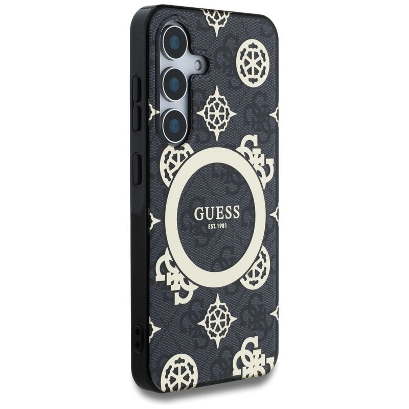 Laptop, Telefoane si Tablete - Telefoane mobile si accesorii - Accesorii Telefoane - Huse telefoane - Husa pentru Samsung Galaxy S25 - Guess IML Peony On 4G Background MagSafe (GUHMS25SH4PYEEK) - Negru - Infinity.ro