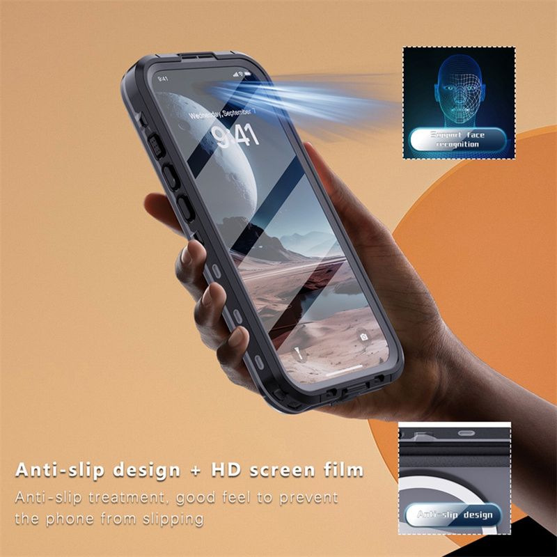 Laptop, Telefoane si Tablete - Telefoane mobile si accesorii - Accesorii Telefoane - Huse telefoane - Husa pentru iPhone 16 - ShellBox Waterproof IP68 Case - Negru - Infinity.ro