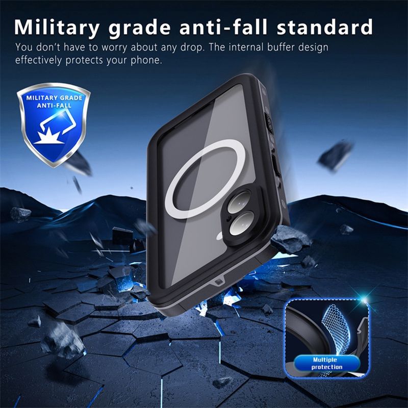 Laptop, Telefoane si Tablete - Telefoane mobile si accesorii - Accesorii Telefoane - Huse telefoane - Husa pentru iPhone 16 - ShellBox Waterproof IP68 Case - Negru - Infinity.ro