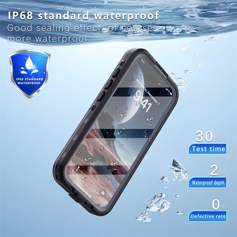 Laptop, Telefoane si Tablete - Telefoane mobile si accesorii - Accesorii Telefoane - Huse telefoane - Husa pentru iPhone 16 - ShellBox Waterproof IP68 Case - Negru - Infinity.ro
