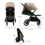 Jucarii, Copii si Bebe - Carucioare si articole de transport - Carucioare - Carucioare sport - Carucior sport, ultra compact, kinderkraft mitzy, 0-22 kg, linen beige - Infinity.ro