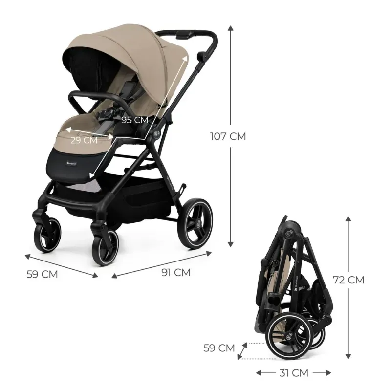 Jucarii, Copii si Bebe - Carucioare si articole de transport - Carucioare - Carucioare sport - Carucior sport kinderkraft yoxi, beige - Infinity.ro