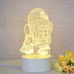 Casa si Gradina - Corpuri si surse de iluminat - Veioze si lampi - Lampi de veghe copii - Lampa de veghe 3D LED, Robotel, 7 Culori, Lumina Ambientala, Alimentare USB cu Incarcator priza si/sau 3 baterii AA - Infinity.ro