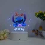Casa si Gradina - Corpuri si surse de iluminat - Veioze si lampi - Lampi de veghe copii - Lampa de veghe LED, Stitch 7 culori, lumina ambientala, alimentare USB sau 3 baterii AA - Infinity.ro