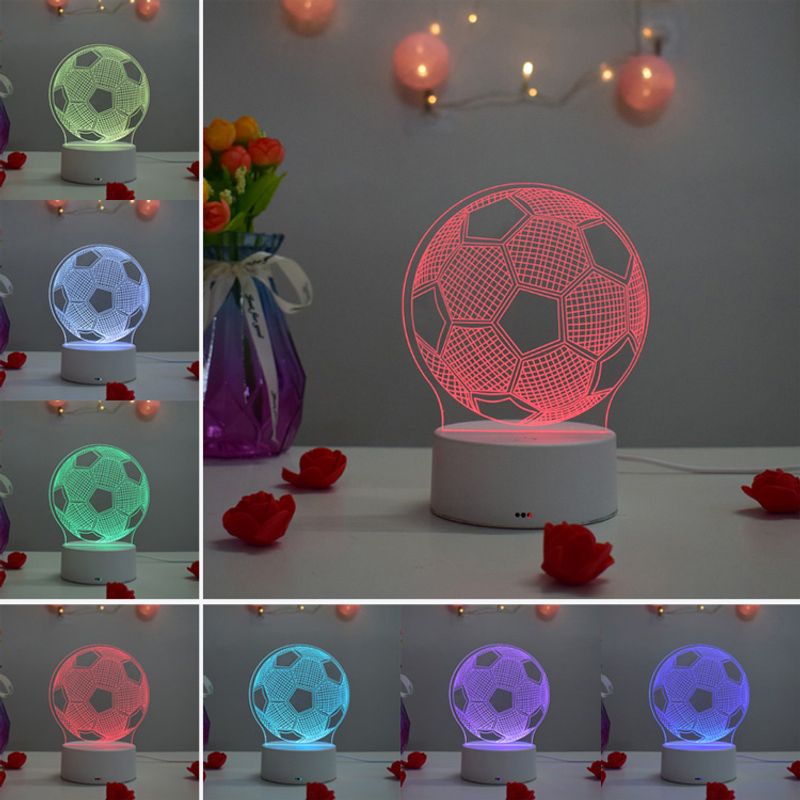 Casa si Gradina - Corpuri si surse de iluminat - Veioze si lampi - Lampi de veghe copii - Lampa de veghe 3D LED, Minge, 7 culori, lumina ambientala, alimentare USB cu incarcator priza si/sau 3 baterii AA - Infinity.ro