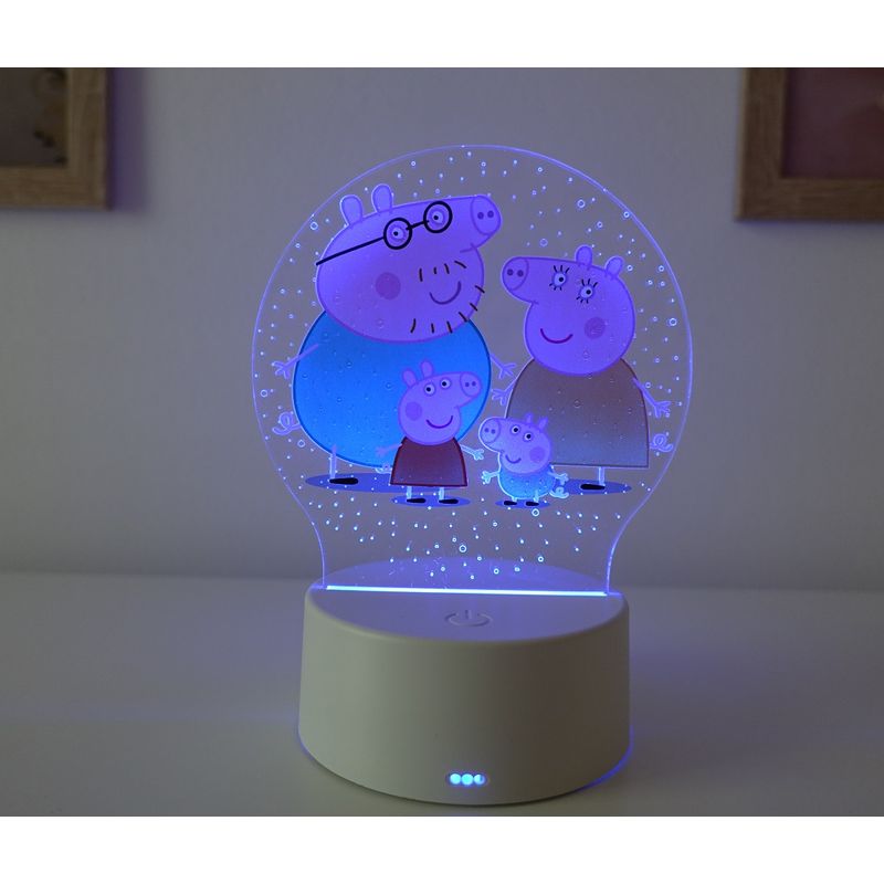 Casa si Gradina - Corpuri si surse de iluminat - Veioze si lampi - Lampi de veghe copii - Lampa de veghe LED, Peppa Pig Family, 7 Culori, Lumina Ambientala, Alimentare USB sau 3 baterii AA - Infinity.ro