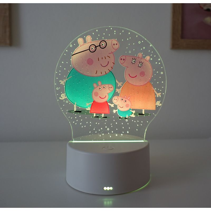 Casa si Gradina - Corpuri si surse de iluminat - Veioze si lampi - Lampi de veghe copii - Lampa de veghe LED, Peppa Pig Family, 7 Culori, Lumina Ambientala, Alimentare USB sau 3 baterii AA - Infinity.ro