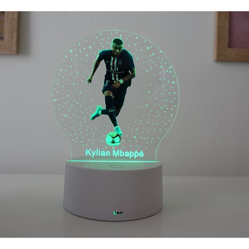 Casa si Gradina - Corpuri si surse de iluminat - Veioze si lampi - Lampi de veghe copii - Lampa de veghe LED, Kylian Mbappe, 7 culori, alimentare USB sau 3 baterii AA - Infinity.ro