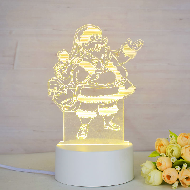 Casa si Gradina - Corpuri si surse de iluminat - Veioze si lampi - Lampi de veghe copii - Lampa de veghe 3D LED, Mos Craciun, 7 Culori, Lumina Ambientala, Alimentare USB cu Incarcator priza si/sau 3 baterii AA - Infinity.ro