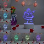 Casa si Gradina - Corpuri si surse de iluminat - Veioze si lampi - Lampi de veghe copii - Lampa de veghe 3D LED, Mos Craciun, 7 Culori, Lumina Ambientala, Alimentare USB cu Incarcator priza si/sau 3 baterii AA - Infinity.ro