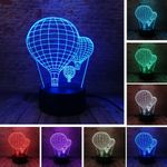 Casa si Gradina - Corpuri si surse de iluminat - Veioze si lampi - Lampi de veghe copii - Lampa de veghe 3D LED, Baloane, 16 culori,cu telecomanda, lumina ambientala, alimentare USB sau 3 baterii AA - Infinity.ro