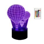 Casa si Gradina - Corpuri si surse de iluminat - Veioze si lampi - Lampi de veghe copii - Lampa de veghe 3D LED, Baloane, 16 culori,cu telecomanda, lumina ambientala, alimentare USB sau 3 baterii AA - Infinity.ro