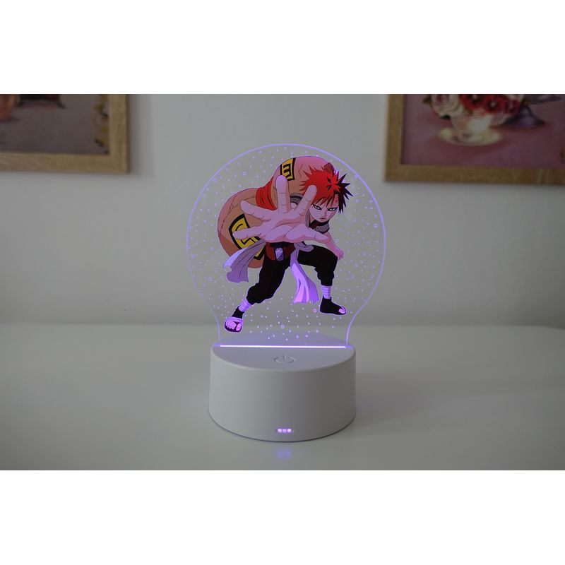 Casa si Gradina - Corpuri si surse de iluminat - Veioze si lampi - Lampi de veghe copii - Lampa de veghe LED, anime Naruto, Gaara, 16 Culori, cu telecomanda, alimentare USB sau 3 baterii AA - Infinity.ro