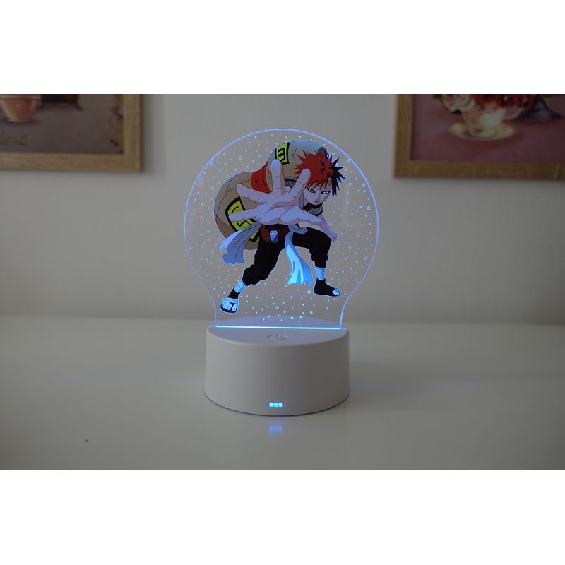 Casa si Gradina - Corpuri si surse de iluminat - Veioze si lampi - Lampi de veghe copii - Lampa de veghe LED, anime Naruto, Gaara, 16 Culori, cu telecomanda, alimentare USB sau 3 baterii AA - Infinity.ro