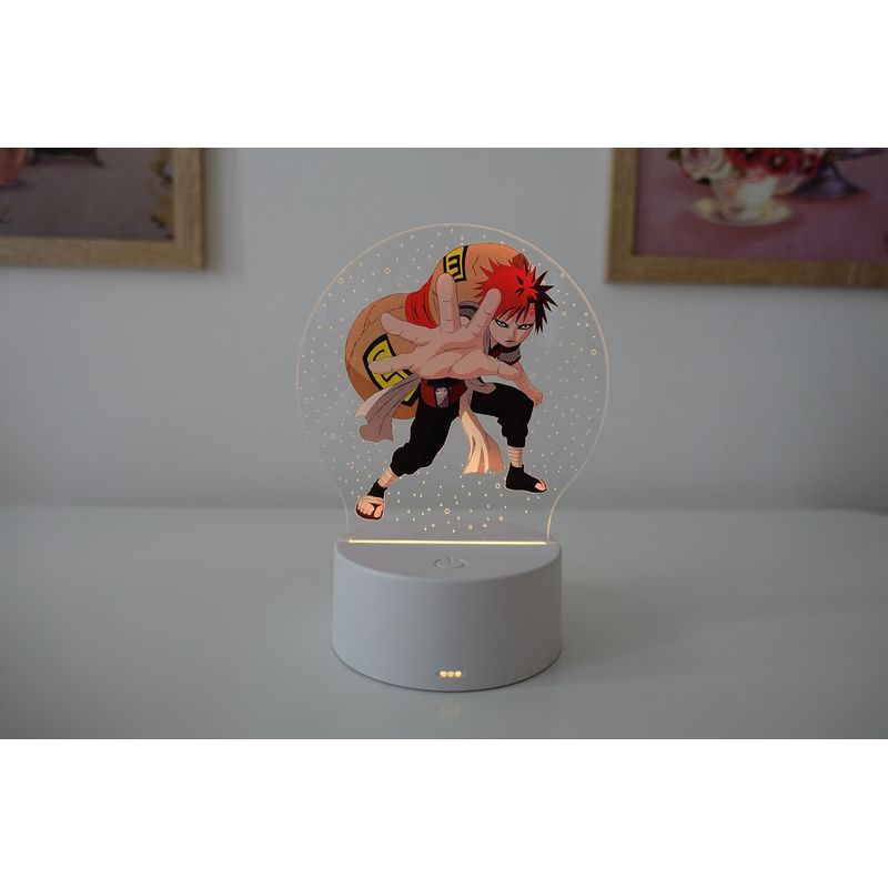 Casa si Gradina - Corpuri si surse de iluminat - Veioze si lampi - Lampi de veghe copii - Lampa de veghe LED, anime Naruto, Gaara, 16 Culori, cu telecomanda, alimentare USB sau 3 baterii AA - Infinity.ro