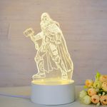 Casa si Gradina - Corpuri si surse de iluminat - Veioze si lampi - Lampi de veghe copii - Lampa de veghe 3D LED, THOR, 16 Culori, cu telecomanda, alimentare USB sau 3 baterii AA - Infinity.ro