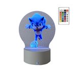 Casa si Gradina - Corpuri si surse de iluminat - Veioze si lampi - Lampi de veghe copii - Lampa de veghe LED, Ariciul Sonic, 16 culori, cu telecomanda, alimentare USB sau 3 baterii AA - Infinity.ro