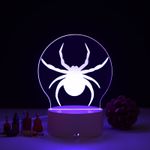 Casa si Gradina - Corpuri si surse de iluminat - Veioze si lampi - Lampi de veghe copii - Lampa de veghe 3D LED, Spider, 16 culori,cu telecomanda, lumina ambientala, alimentare USB sau 3 baterii AA - Infinity.ro