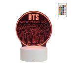 Casa si Gradina - Corpuri si surse de iluminat - Veioze si lampi - Lampi de veghe copii - Lampa de veghe 3D LED, Trupa BTS ALL, 16 culori,cu telecomanda, lumina ambientala, alimentare USB sau 3 baterii AA - Infinity.ro