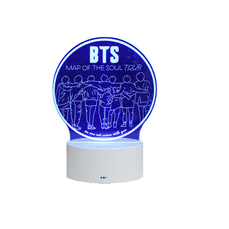 Casa si Gradina - Corpuri si surse de iluminat - Veioze si lampi - Lampi de veghe copii - Lampa de veghe 3D LED, Trupa BTS ALL, 16 culori,cu telecomanda, lumina ambientala, alimentare USB sau 3 baterii AA - Infinity.ro