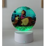 Casa si Gradina - Corpuri si surse de iluminat - Veioze si lampi - Lampi de veghe copii - Lampa de veghe LED, Masha si Ursul, 7 culori, alimentare USB sau 3 baterii AA - Infinity.ro