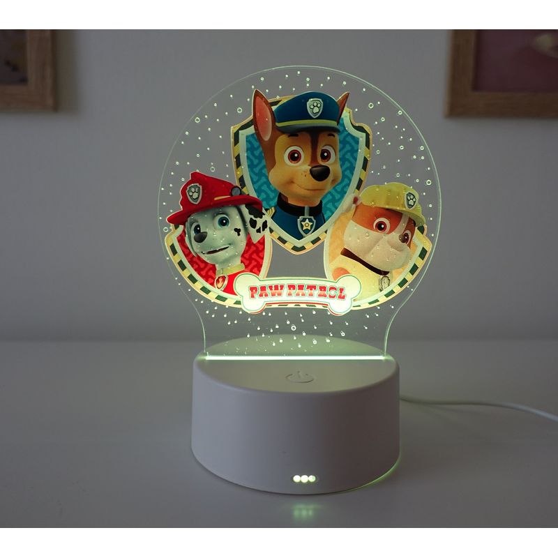 Casa si Gradina - Corpuri si surse de iluminat - Veioze si lampi - Lampi de veghe copii - Lampa de veghe LED, Paw Patrol, 7 Culori, Lumina Ambientala, Alimentare USB sau 3 baterii AA - Infinity.ro