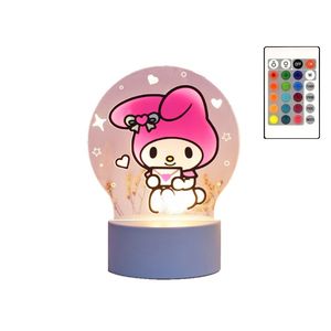 Lampa de veghe LED, My Melody, 16 culori, cu telecomanda, lumina ambientala, alimentare USB sau 3 baterii AA