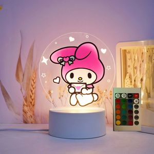 Lampa de veghe LED, My Melody, 16 culori, cu telecomanda, lumina ambientala, alimentare USB sau 3 baterii AA