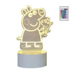 Casa si Gradina - Corpuri si surse de iluminat - Veioze si lampi - Lampi de veghe copii - Lampa de veghe 3D LED, Peppapig2, 16 culori,cu telecomanda, lumina ambientala, alimentare USB sau 3 baterii AA - Infinity.ro