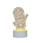 Casa si Gradina - Corpuri si surse de iluminat - Veioze si lampi - Lampi de veghe copii - Lampa de veghe 3D LED, Minions, 7 Culori, Lumina Ambientala, Alimentare USB cu Incarcator priza si/sau 3 baterii AA - Infinity.ro