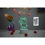 Casa si Gradina - Corpuri si surse de iluminat - Veioze si lampi - Lampi de veghe copii - Lampa de veghe 3D LED, Peppapig2, 16 culori,cu telecomanda, lumina ambientala, alimentare USB sau 3 baterii AA - Infinity.ro