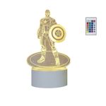 Casa si Gradina - Corpuri si surse de iluminat - Veioze si lampi - Lampi de veghe copii - Lampa de veghe 3D LED, Captain America, 16 culori,cu telecomanda, lumina ambientala, alimentare USB sau 3 baterii AA - Infinity.ro