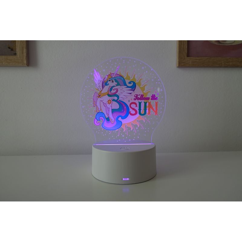 Casa si Gradina - Corpuri si surse de iluminat - Veioze si lampi - Lampi de veghe copii - Lampa de veghe LED, PONY Celestia, 16 Culori, cu telecomanda, alimentare USB sau 3 baterii AA - Infinity.ro