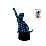 Casa si Gradina - Corpuri si surse de iluminat - Veioze si lampi - Lampi de veghe copii - Lampa de veghe 3D LED, Pisicuta, 16 culori,cu telecomanda, lumina ambientala, alimentare USB sau 3 baterii AA - Infinity.ro