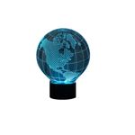 Casa si Gradina - Corpuri si surse de iluminat - Veioze si lampi - Lampi de veghe copii - Lampa de veghe 3D LED, Glob Pamantesc, 7 Culori, Lumina Ambientala, Alimentare USB cu Incarcator priza si/sau 3 baterii AA - Infinity.ro